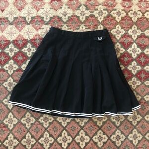 Fred Perry Store Sample Pleated Skirt Black and White Womens Uk 10 US 6